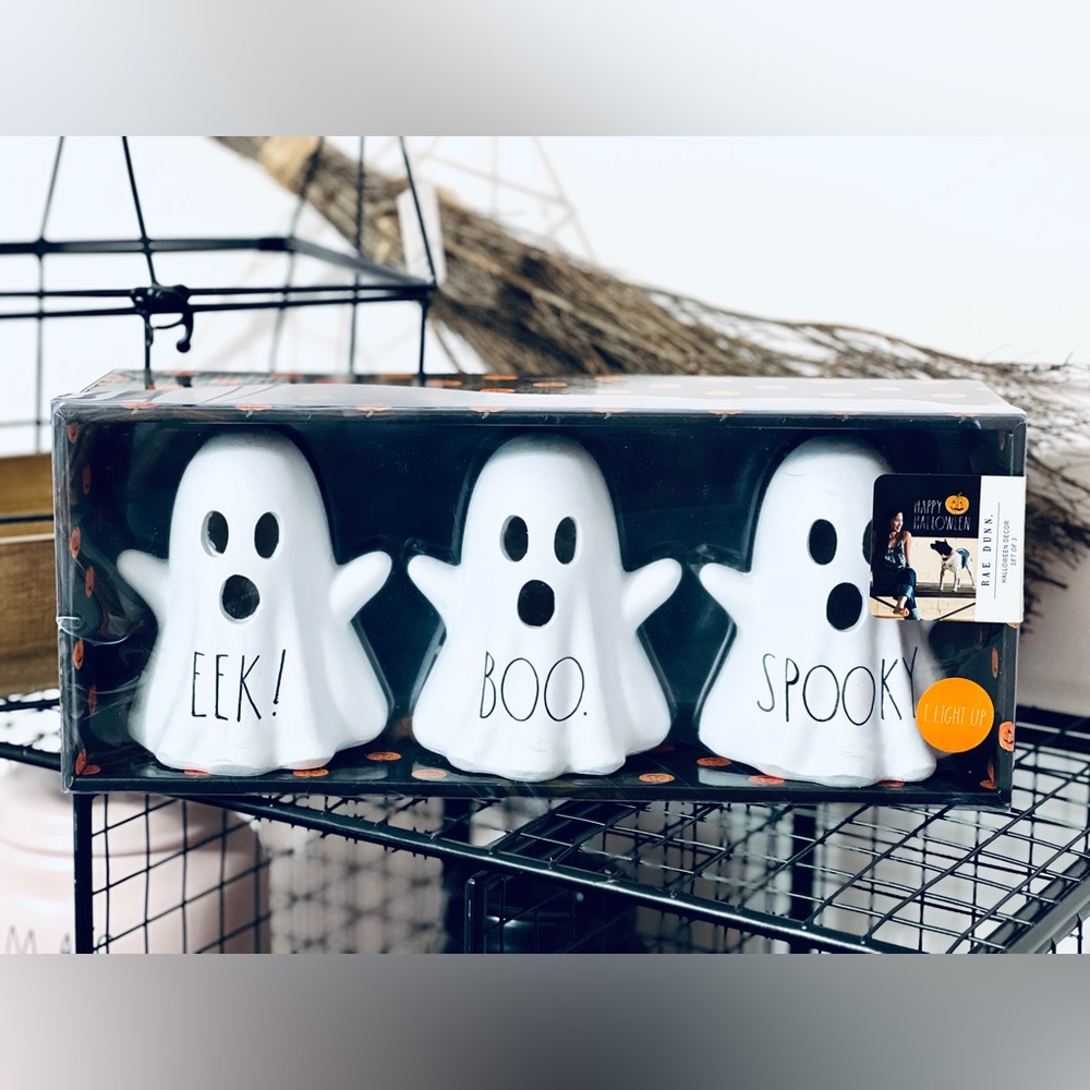 Rae Dunn ghosts light up boo Halloween favourite brand new in original box 👻👻